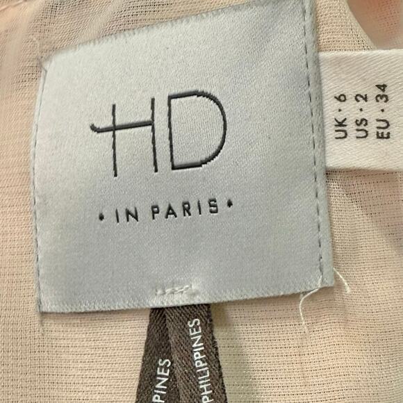 Anthropologie HD in Paris Lucille Peplum Racer Back Pink Exposed Back Zipper 2 - Picture 6 of 9